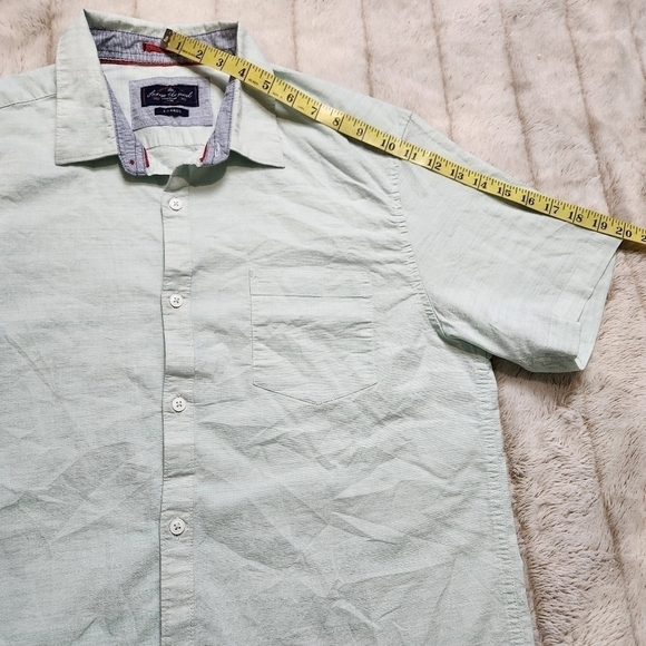 Men's Casual shirt Button down Short sleeves Cotton Size XL ACROSS THE POND - Picture 14 of 14